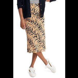Madewell Silk Midi Slip Skirt in Tiger Stripe- 00